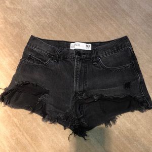 Black Jean Shorts